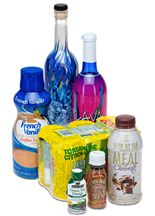 Productos con etiquetas termoencogibles
